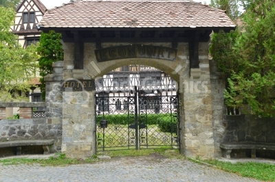 Sinaia Transylvania Romania EU .The half timbered building of Ho