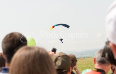 Skydiver on parachute