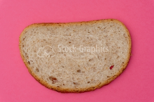 Slice of white bread close up