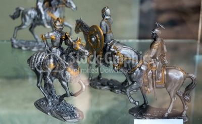 Souvenir with knights in war