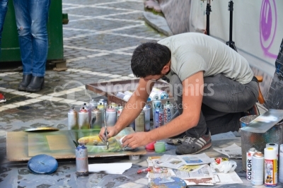 Spray paint art in Brasov, Romania