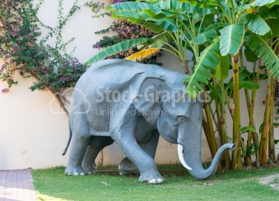 Stone elephant sculpture