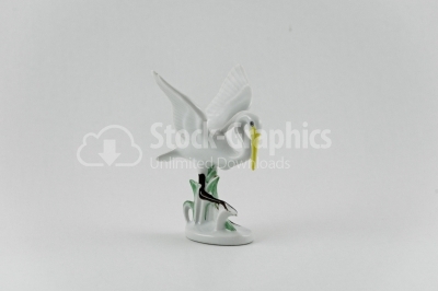 Stork porcelain statuette
