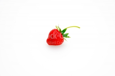 Strawberry with green leaf 