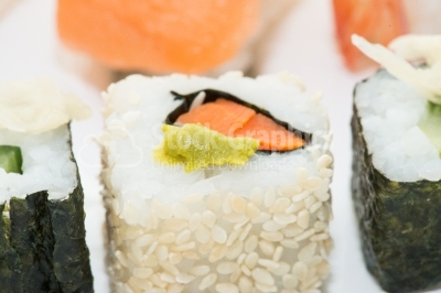 Sushi roll close up