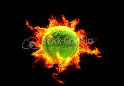 Tennis Ball on fire
