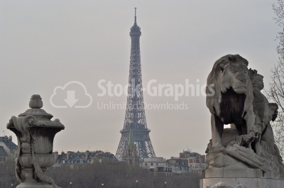 The Eiffel Tower in Paris France - Stock Image