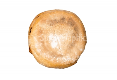 Traditional round bread isolated on white