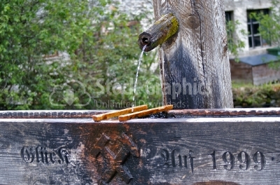 Traditional wooden fountain