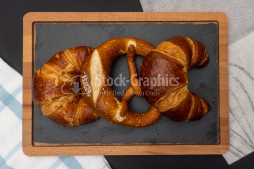 Two croisants and one brezel