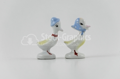 Two ducklings walking - Stock Image