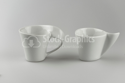 Two porcelain mugs