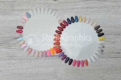 Two samples of nail polish