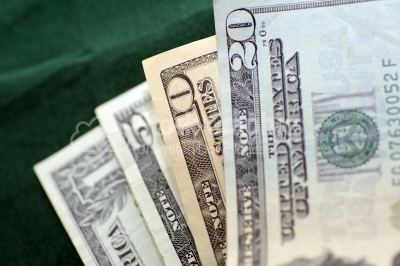USA dollars on green background
