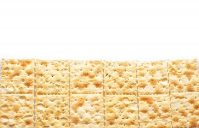 Vegetable crackers on white background