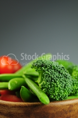 Vegetables in wooden basket