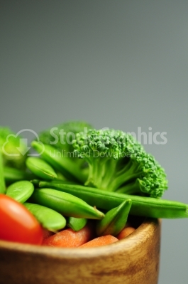 Vegetables in wooden basket