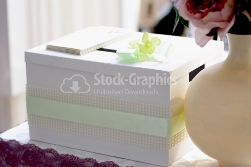 Wedding Box for money covered with ivory satin
