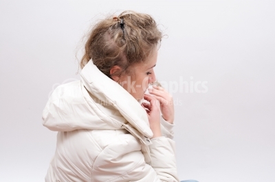 Woman feeling cold in winter