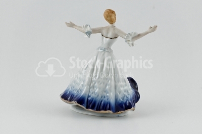 Woman statuette on white - Stock Image