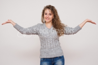 Woman with arms open
