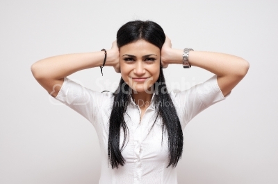 Young angry unhappy stressed woman 