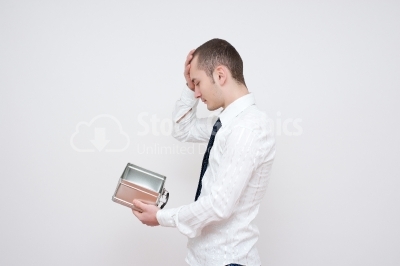 Young guy with headaches - Stock Image