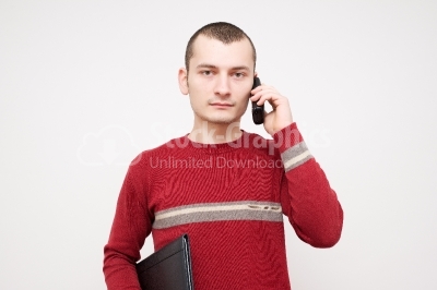 Young man calling