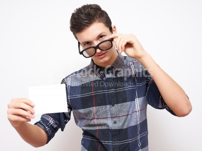 Young man wearing glasses