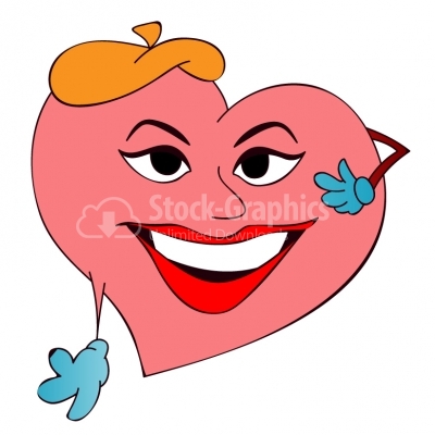  Cartoon girl heart