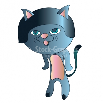 Angry Blue Cat  - Illustration