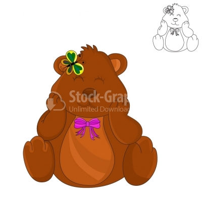 Bear with honey - Illustration