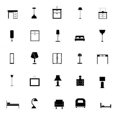 Bedroom Furniture Icons - Illustration