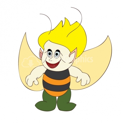 Bee elf cartoon - Illustration