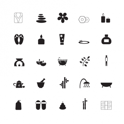 Black Spa Icons - Illustration