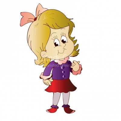 Blonde Little Girl - Illustration