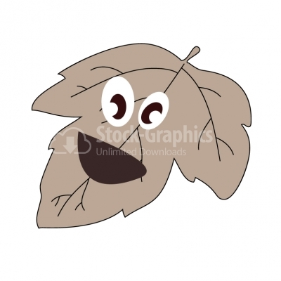 Brown Leaf Character - Illustration