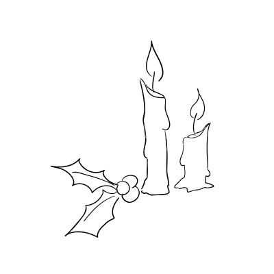 Candles Doodle Vector Clipart