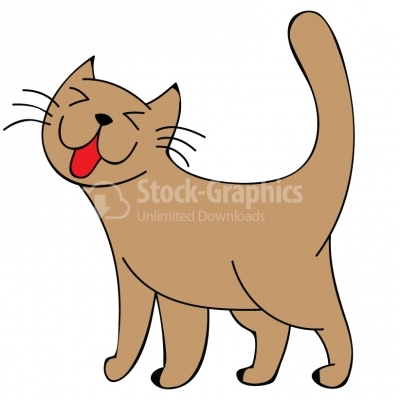Cartoon cat sticking out tongue