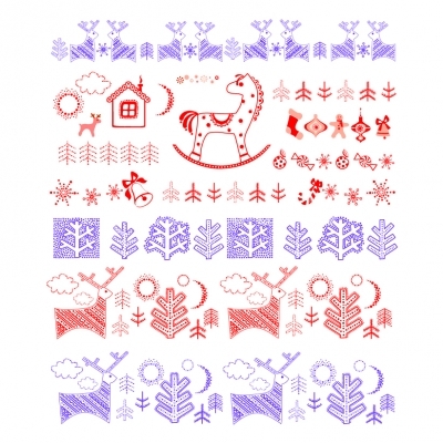 Christmas decorative elements - Illustration