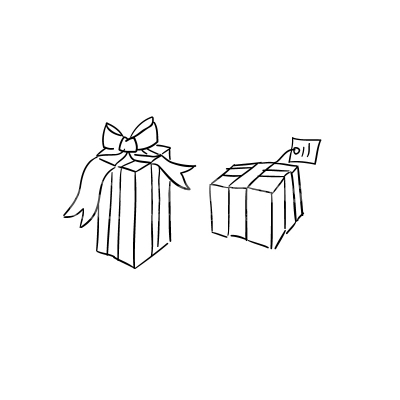Christmas Gifts Doodle Vector Clipart