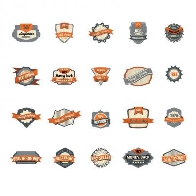 Colorful labels and badges