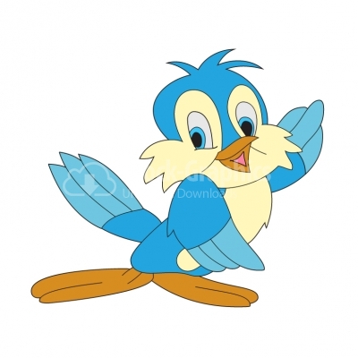 Cute cartoon bluebird - Illustration