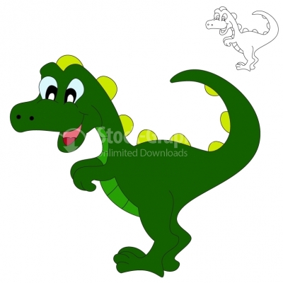 Cute dinosaur Rex - Illustration