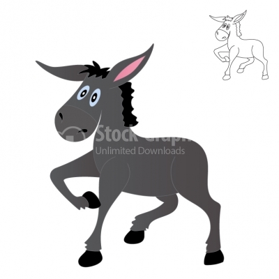 Cute Donkey - Illustration 