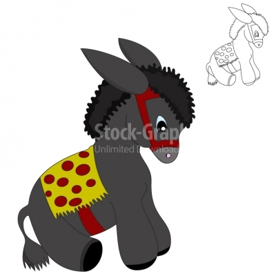 Cute Donkey - Illustration