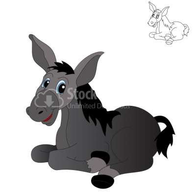 Cute Donkey - Illustration