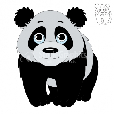 Cute panda cartoon - Illustration