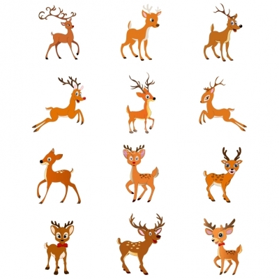 Deer cartoon collection - Illustration