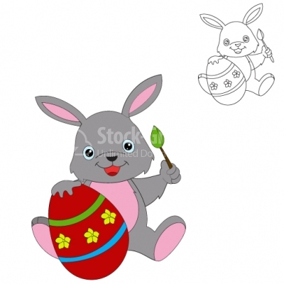 Easter Bunny painting Easter Egg
